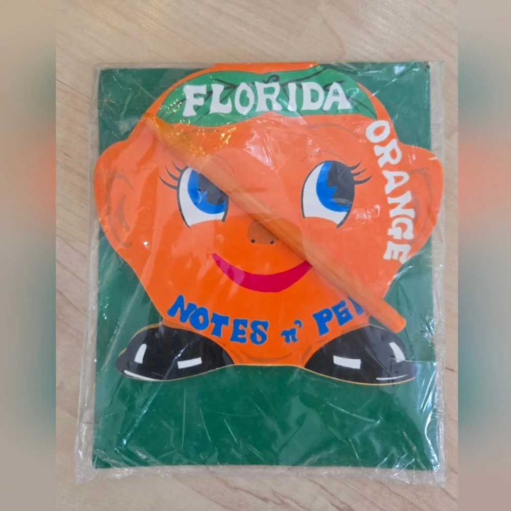 Vintage Florida Orange notes and pen, Made in Japan, in package